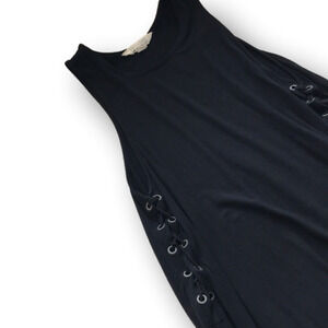 115. AEO Black Dress soft and flowy, side lace up details
